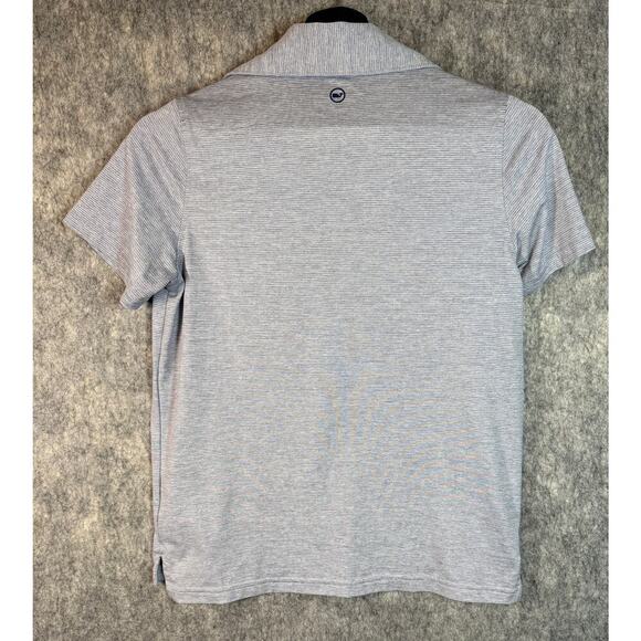 Vineyard Vines Youth OTG Sankaty Polo Preppy Gray Striped Performance - Medium - Picture 2 of 8
